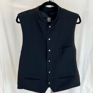 Formal men’s vest, 100% Wool, Black, Metal Buttons